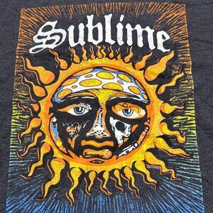 Official Licensed Sublime Band Sun/ Solar Face Logo Gray T-shirt Mens, L